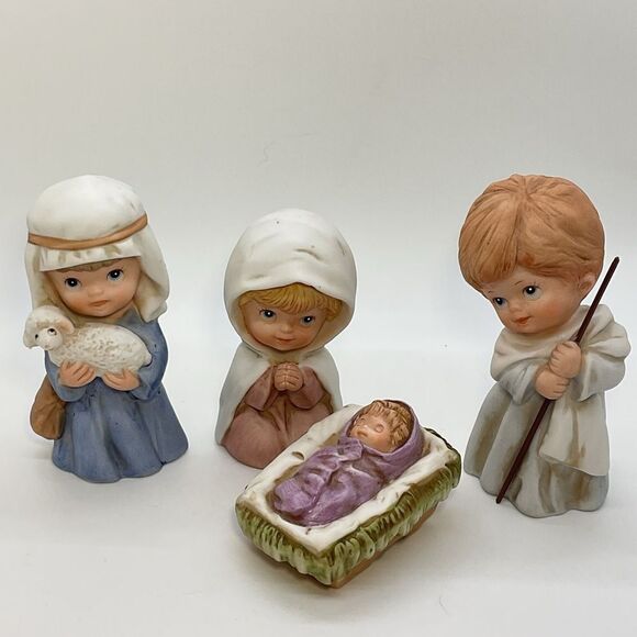 Homco Nativity Figurine Set with Baby Jesus - Picture 1 of 7